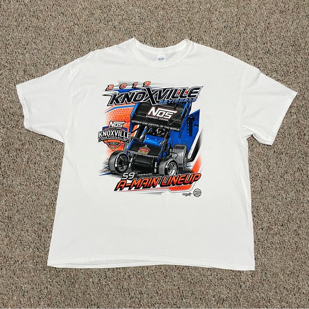 2019 Knoxville Nationals 59th Annual A-Main Lineup Sprint Cart Racing Tee Sz 2XL